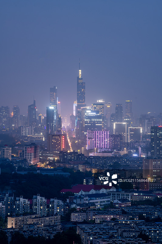 幕府山方向的南京天际线图片素材