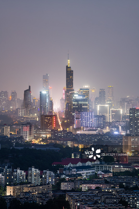 幕府山方向的南京天际线图片素材