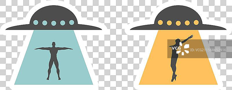 不明飞行物和被绑架的人们图片素材