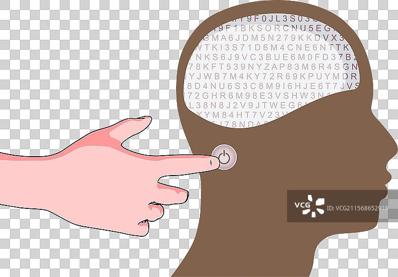 机器代码纹理的人头轮廓图片素材