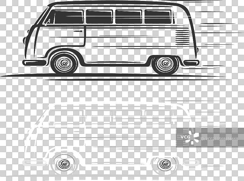 复古面包车的标志图片素材