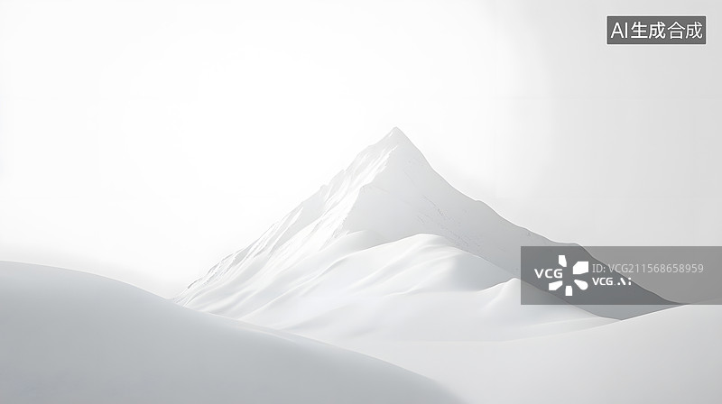 【AI数字艺术】扁平雪景山形剪影背景图片素材