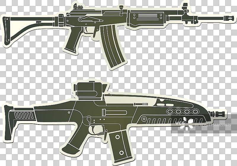 突击步枪贴纸图片素材