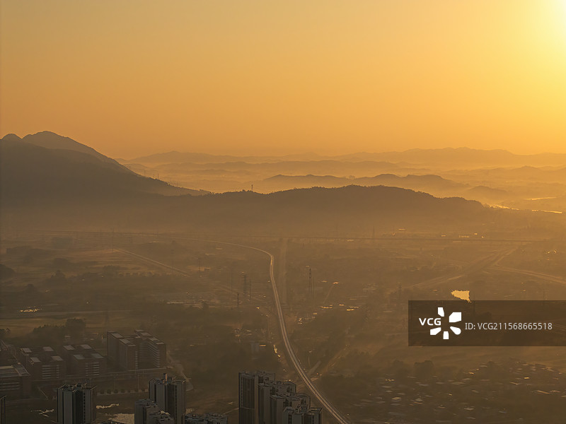 广东清远北江沿岸航拍景观图片素材
