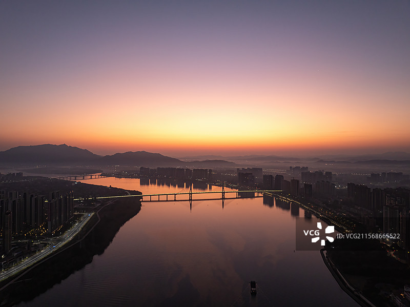 广东清远北江沿岸航拍景观图片素材