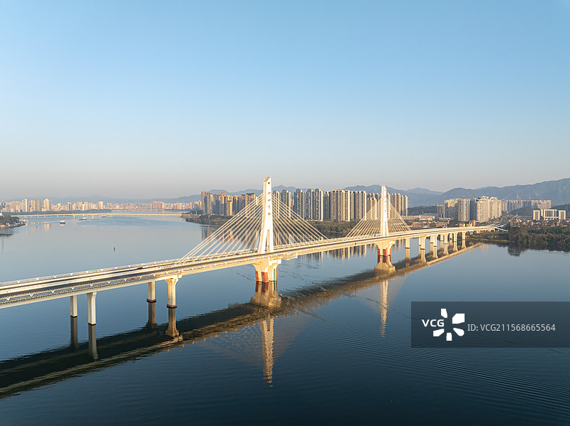 广东清远北江沿岸航拍景观图片素材