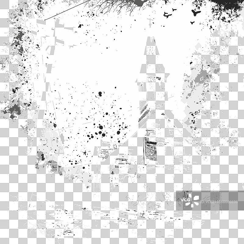 黑白哥特式教堂建筑图片素材