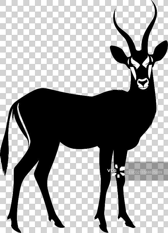 羚羊动物剪影图片素材