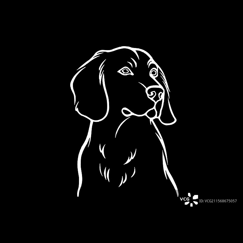 腊肠犬 - 极简风格的平面logo图片素材