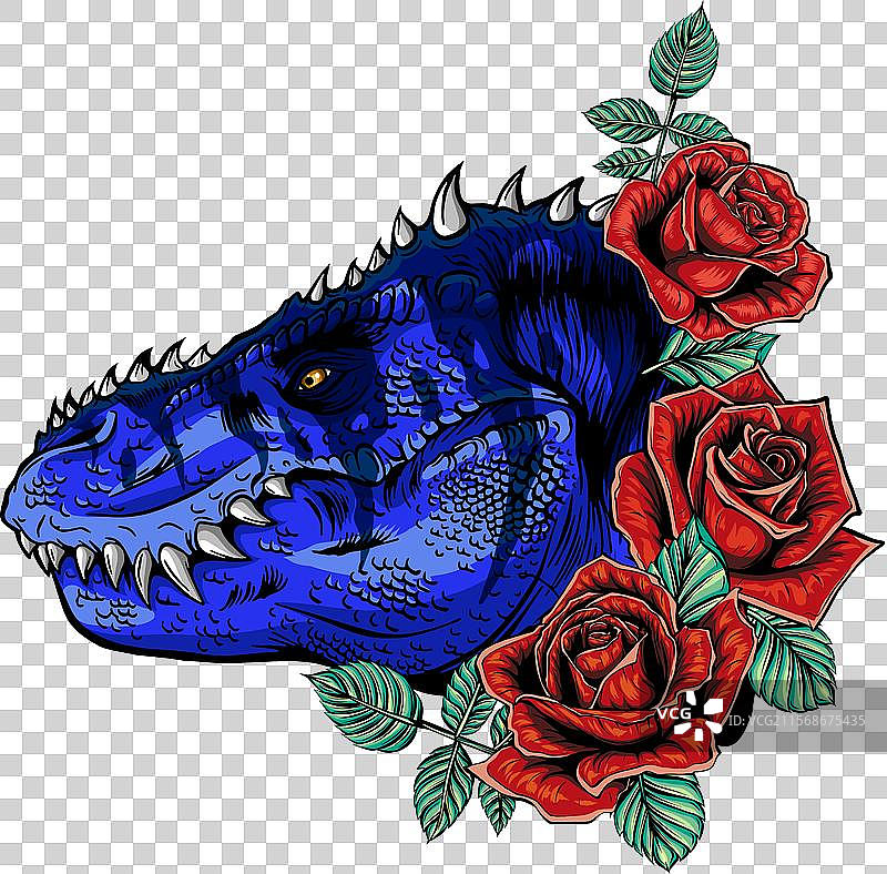 霸王龙头部吉祥物设计图片素材