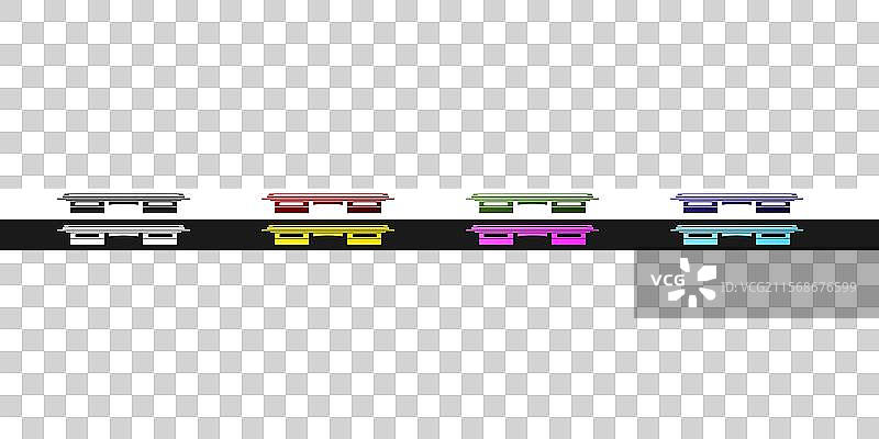 黑色背景上的凯旋门图标图片素材