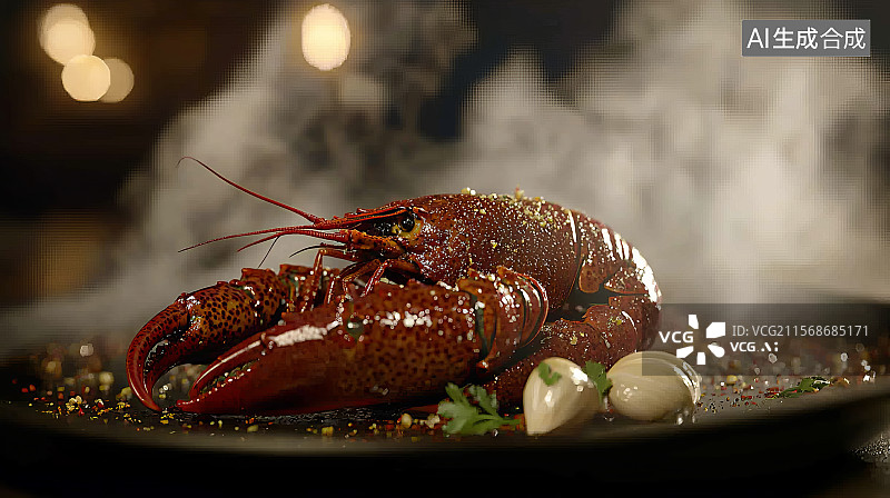 【AI数字艺术】铁板小龙虾图片素材
