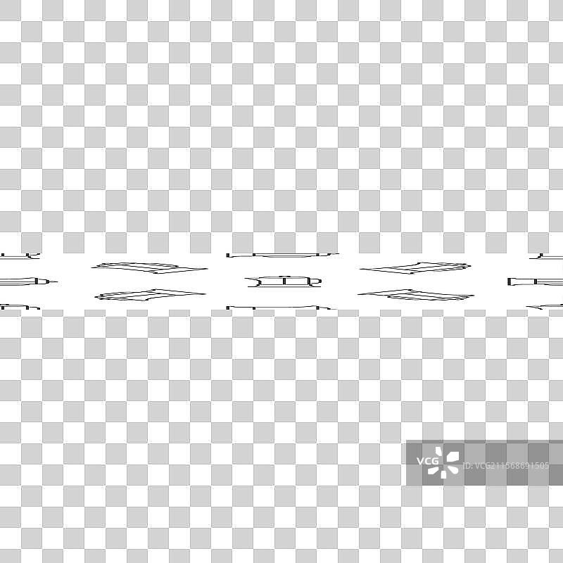 灰色线条法式压滤咖啡壶图标，隔离无缝设计图片素材