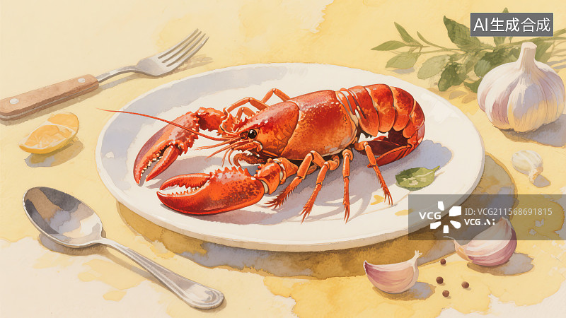 【AI数字艺术】桌子上的小龙虾图片素材