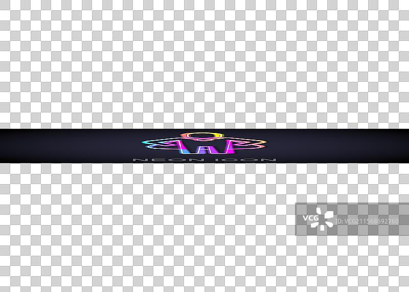 发光的霓虹线条猎头图标孤立于图片素材