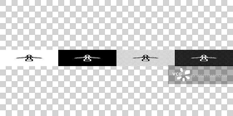 黑色背景上的线条风力涡轮机图标图片素材