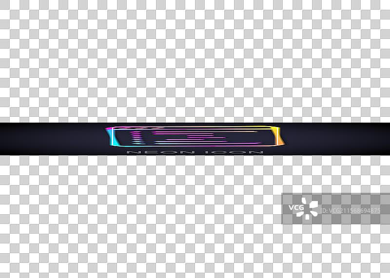 发光的霓虹线浏览器窗口图标孤立在图片素材