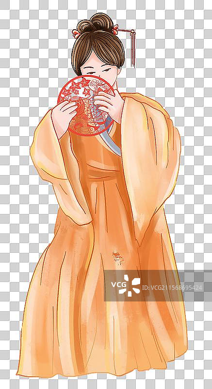 河北剪纸非遗文化，坐着剪窗花的古风女子元素图片素材