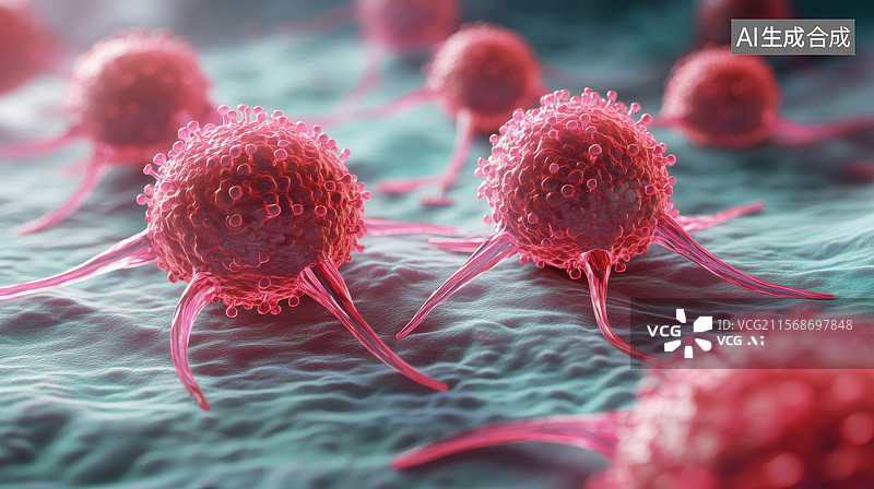 【AI数字艺术】显微镜下的癌细胞图片素材