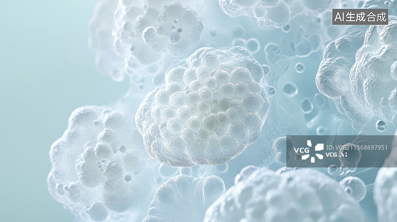 【AI数字艺术】显微镜下的细胞结构图片素材