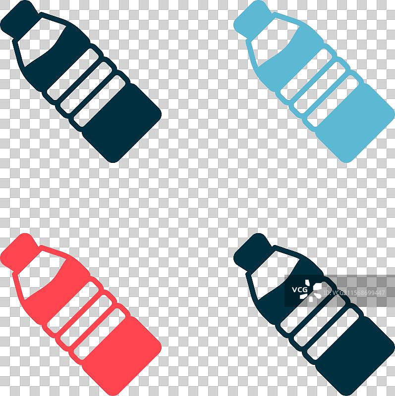 流行艺术风格的水瓶图标，独立于背景色彩图片素材