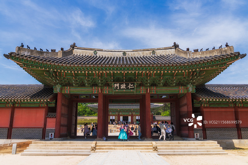 韩国首尔特别市，钟路区，昌德宫（창덕궁）Changdeokgung Palace ，东阙，仁政门图片素材