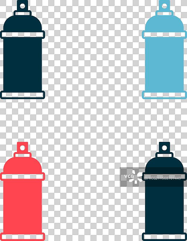 流行艺术喷漆罐图标，背景为色彩丰富的设计图片素材