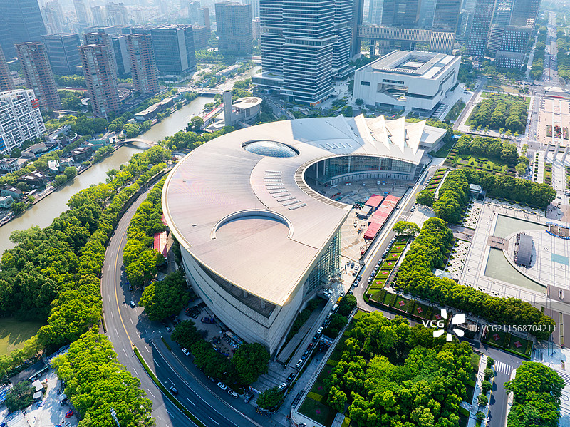 上海科技馆 建筑 航拍图片素材