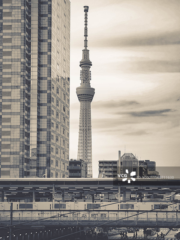 日本东京阴天晴空塔图片素材