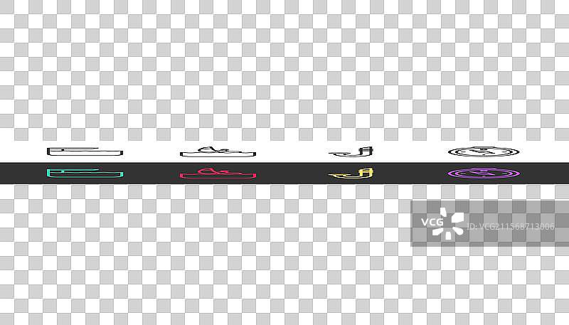 设置线条跳板或弹跳板风帆冲浪图片素材