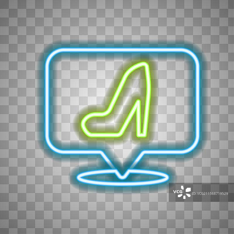 发光的霓虹线条高跟鞋图标图片素材