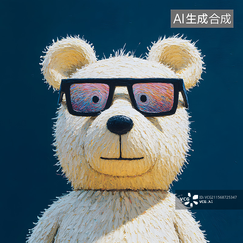 【AI数字艺术】戴眼镜的熊图片素材