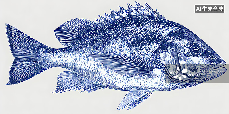 【AI数字艺术】圆珠笔 鱼图片素材