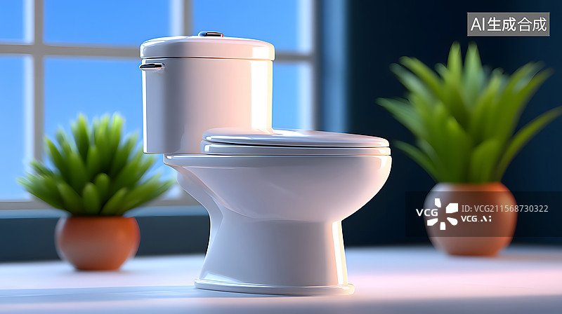 【AI数字艺术】洗手间的马桶室内设计图片素材
