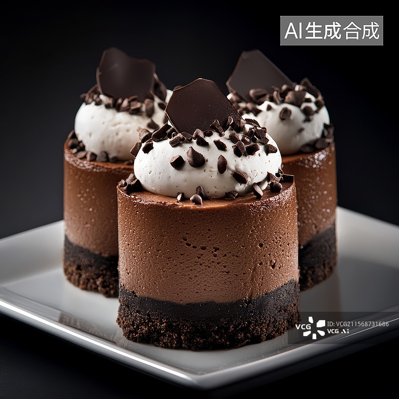 【AI数字艺术】精致巧克力慕斯蛋糕图片素材