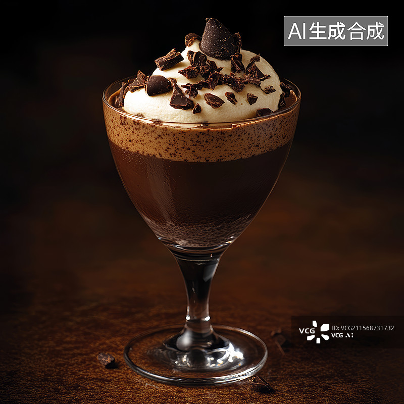 【AI数字艺术】丝滑巧克力杯中的诱惑图片素材