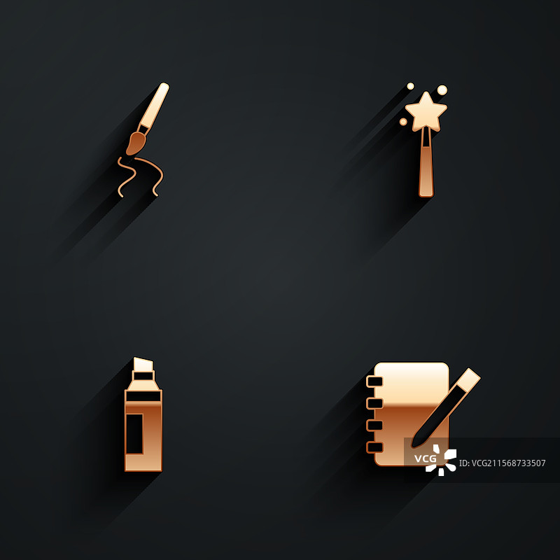 画笔、魔法棒、马克笔和图片素材