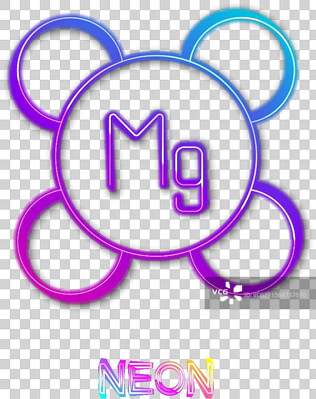 发光的霓虹线镁化学元素图标图片素材