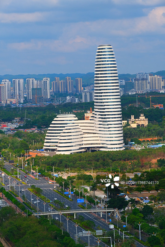 广西新媒体中心高空视角图片素材