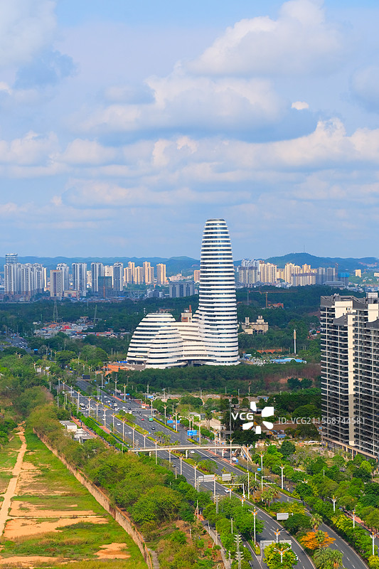 广西新媒体中心高空视角图片素材
