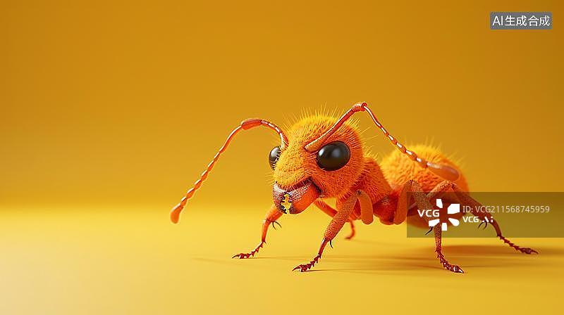 【AI数字艺术】萌趣小蚂蚁的奇妙世界   毛茸茸蚂蚁的微观探险图片素材