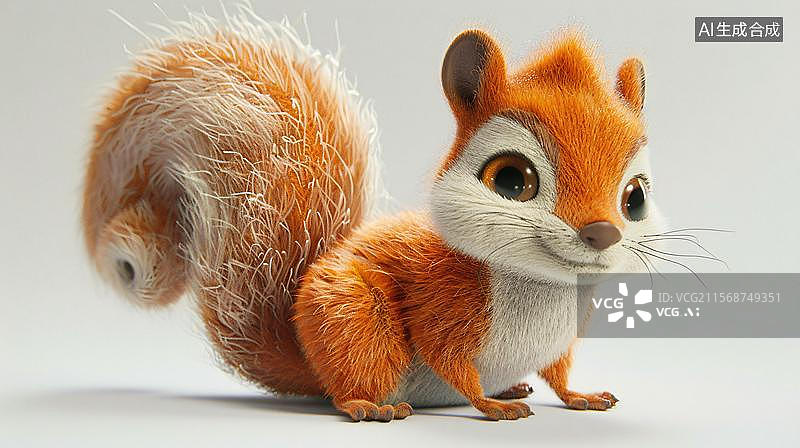 【AI数字艺术】萌动松鼠的卡通世界   毛茸茸的可爱松鼠图片素材