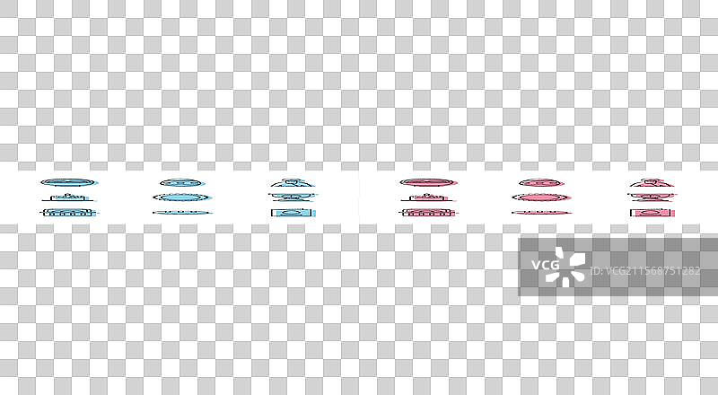 复活节彩蛋和面包条的篮子设置图片素材