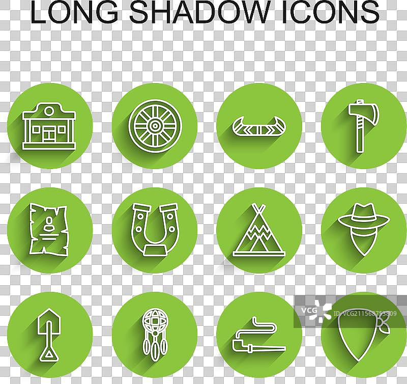 带羽毛的野生梦捕手与铲子和线条图片素材