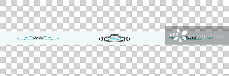 海盗帽和指南针图标的线条设计图片素材