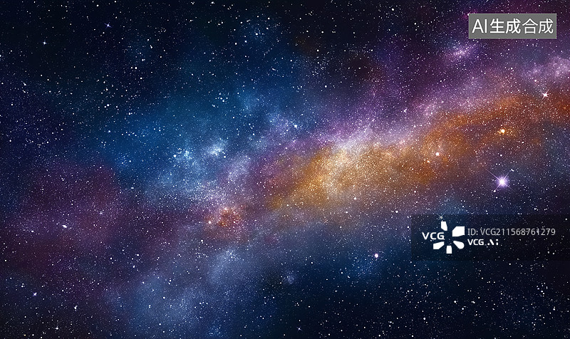 【AI数字艺术】壮丽宇宙星空与银河系的浩瀚天文奇观主题画面图片素材