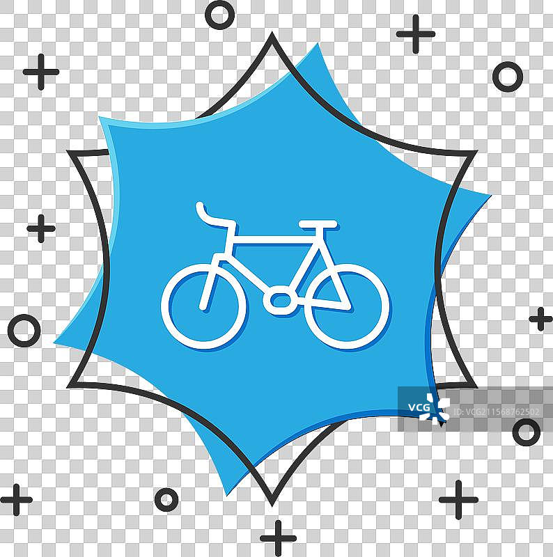 白色线条自行车图标，背景为白色图片素材