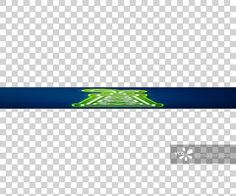 发光的霓虹线石油钻井平台图标，背景为蓝色图片素材