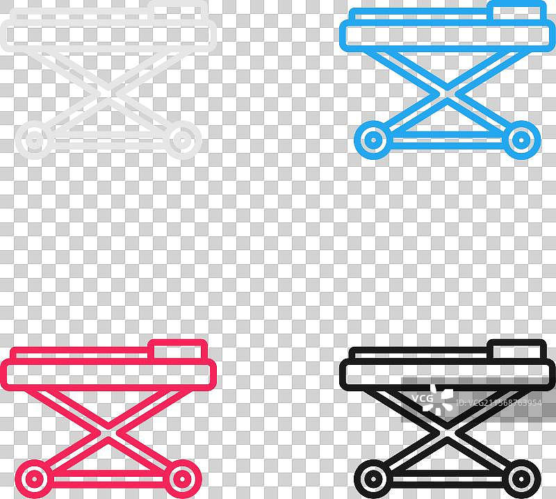 流行艺术线条拉伸器图标，独立于背景色图片素材