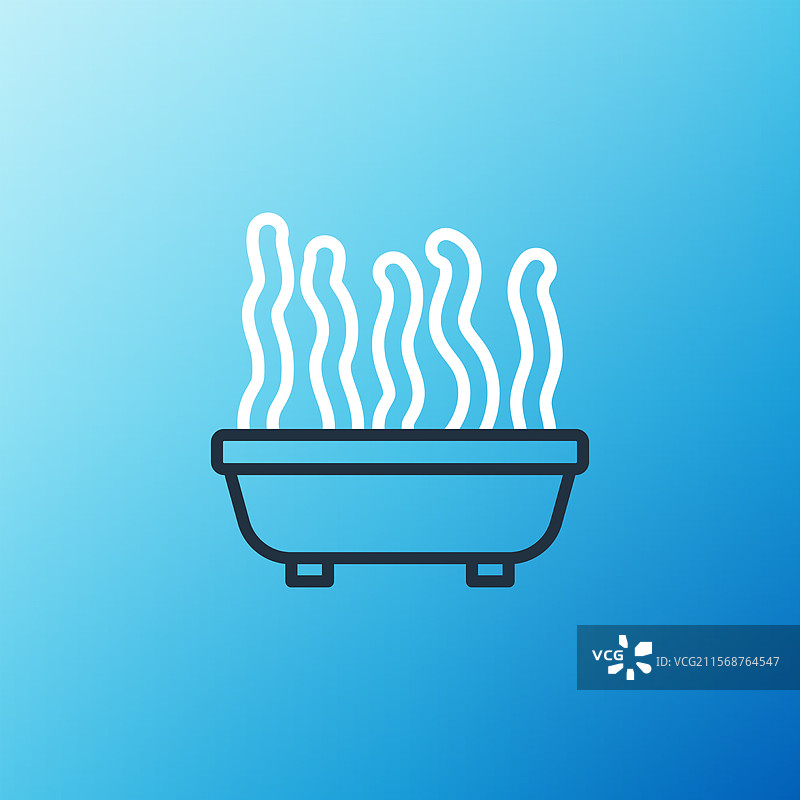 蓝色背景上的盆栽植物图标图片素材